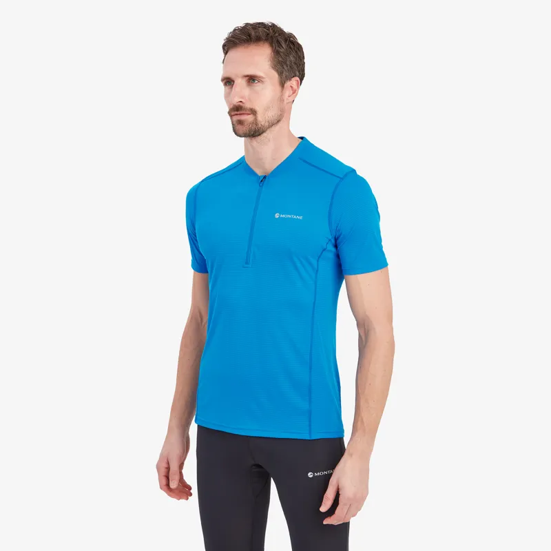 Montane Mens Dart Nano Zip T-Shirt Electric Blue-3